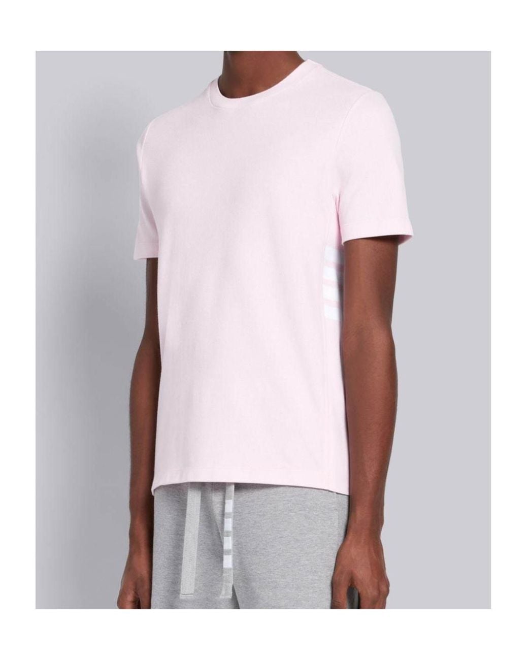Thom Browne Pink Classic Pique 4-Bar T-Shirt for men