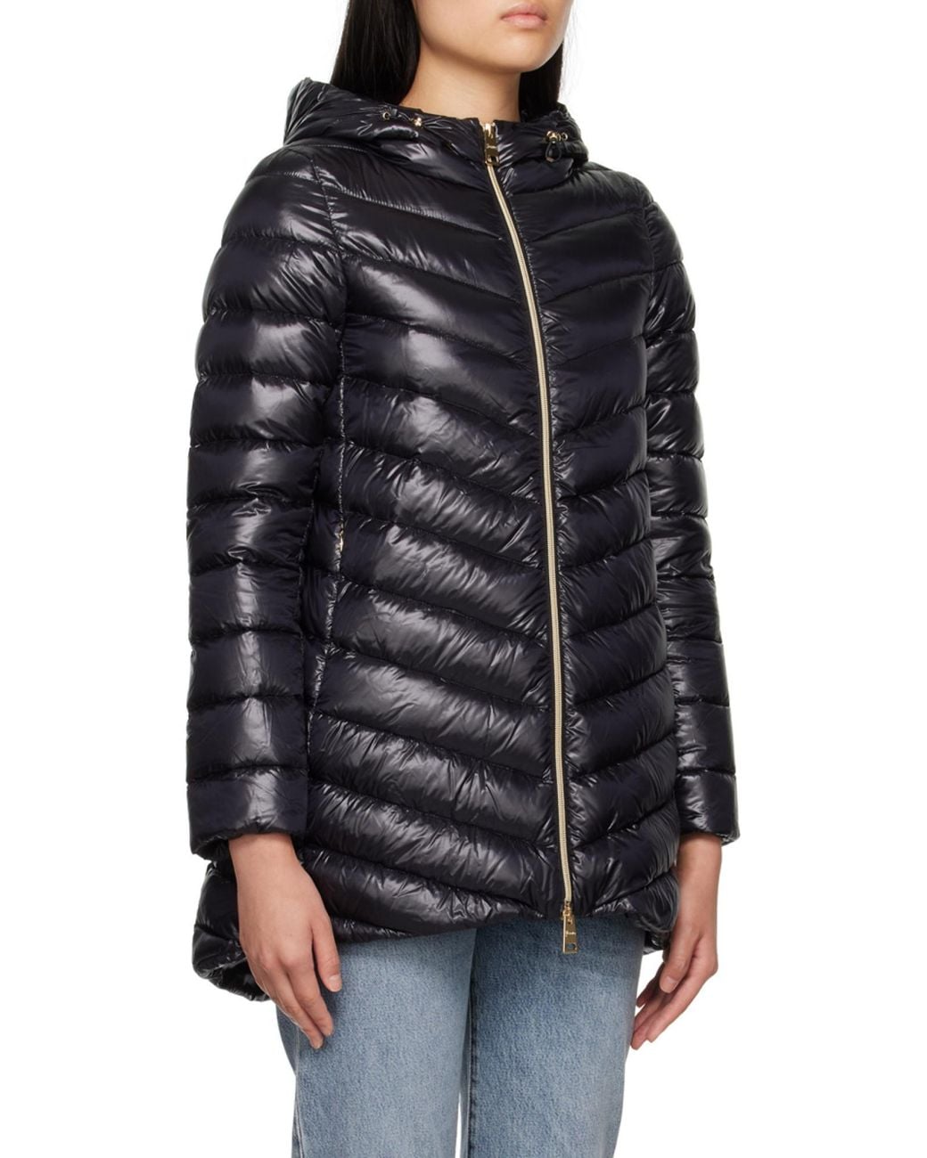 Herno Black Quilted Hooded Drawstring Puffer Jacket