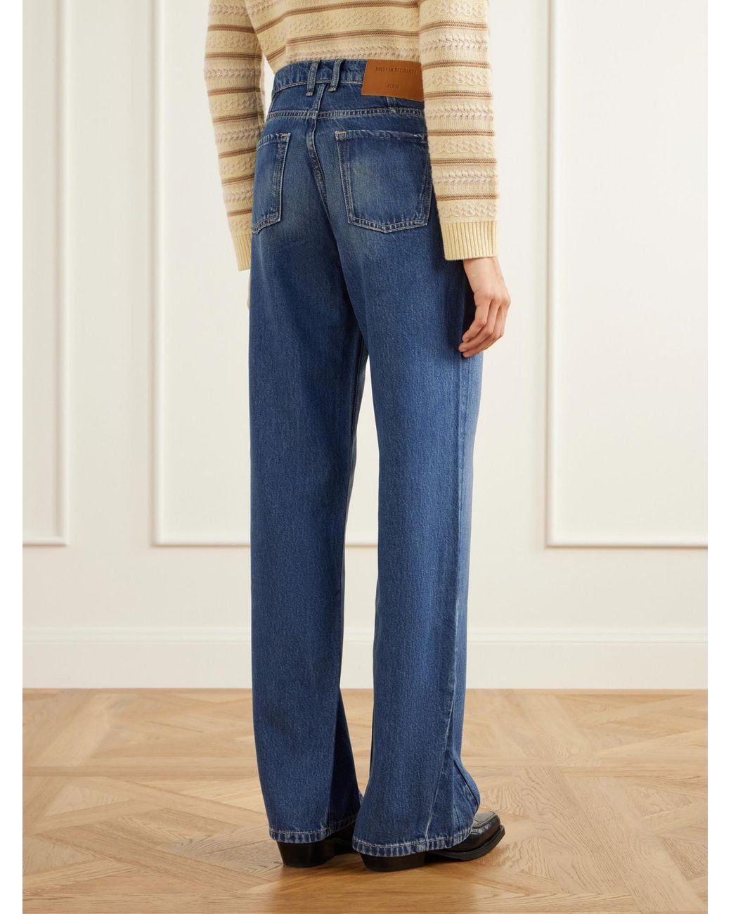 Guest In Residence Blue Mid-Rise Wide-Leg Jeans