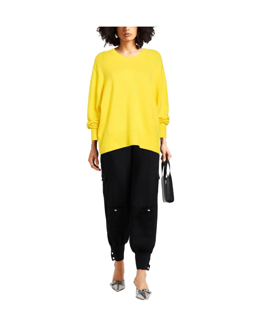 Isabel Marant Yellow Long-Sleeved Crew Neck Cashmere Sweater