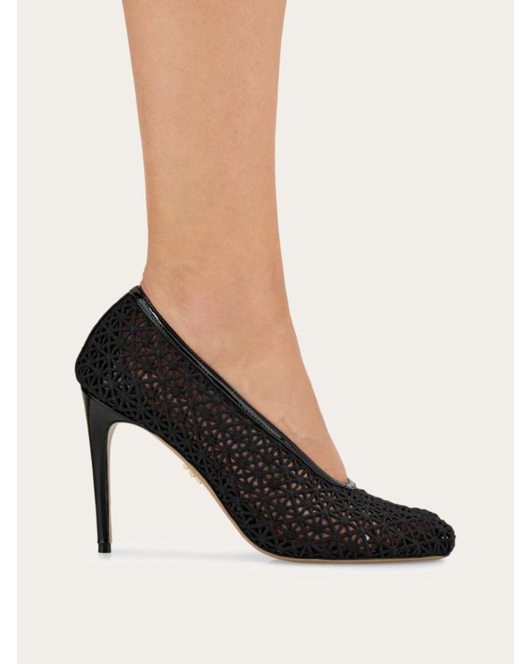 Ferragamo Black Ferragamo Macramé Pumps