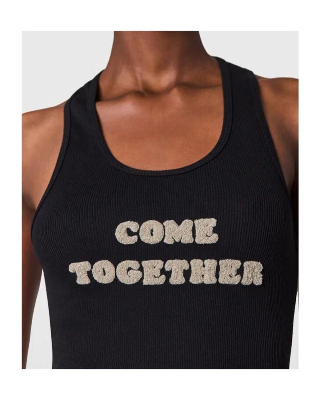 Stella McCartney Black Come Together Slogan Tank Top