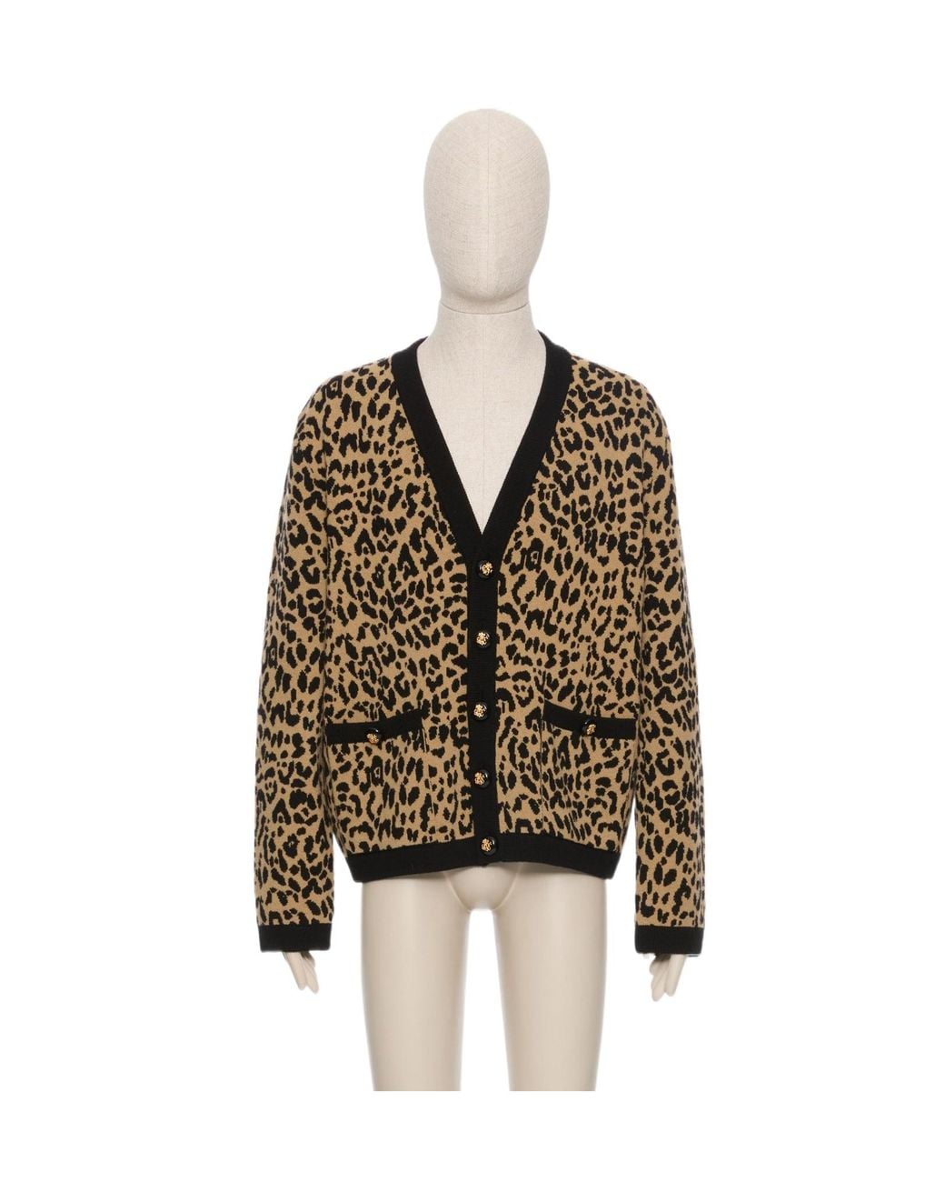 Valentino Multicolor Wool Cardigan With Fauve Eclat Animal Print Jacquard for men