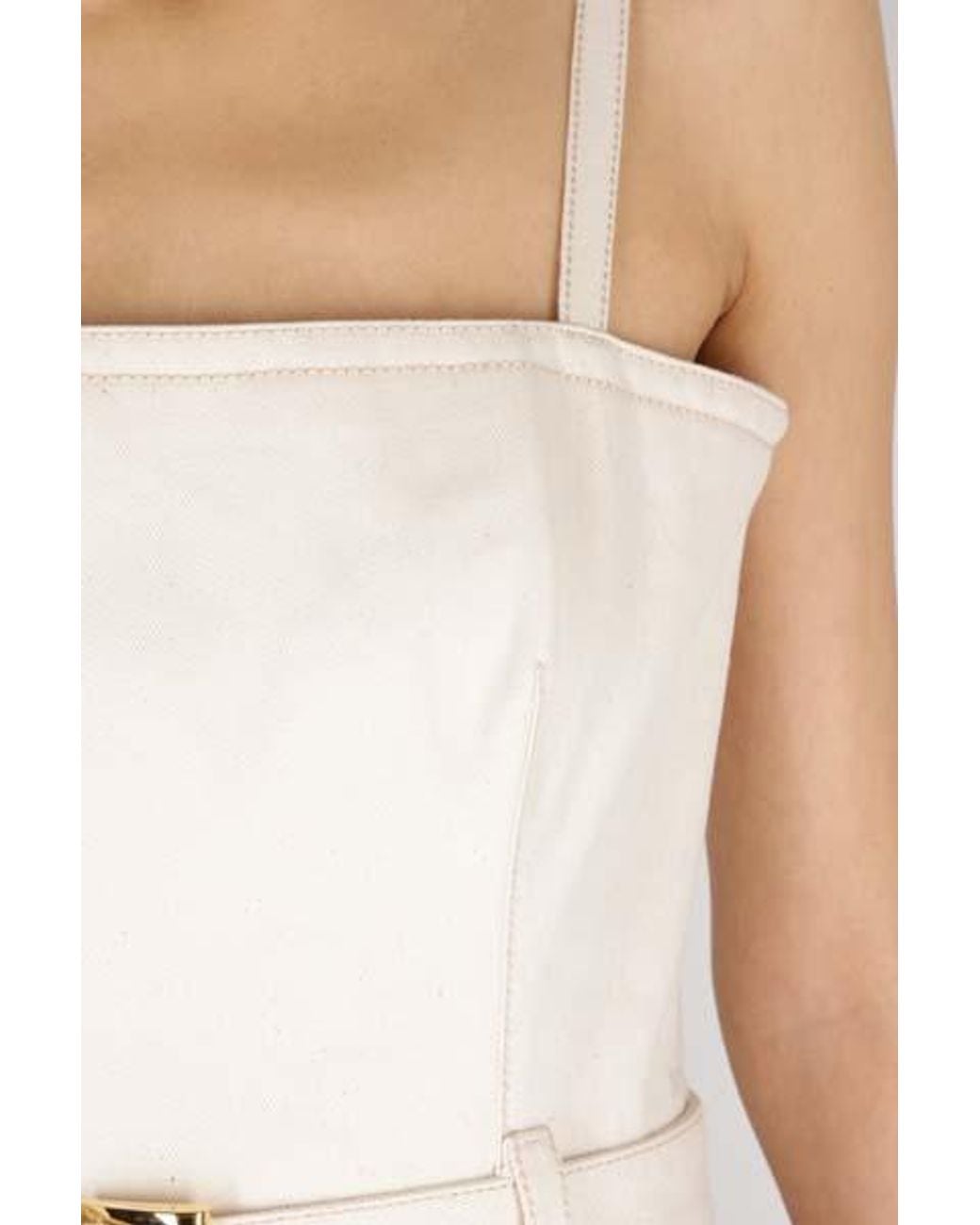Prada White Belted-Waist Sleeveless Tailored Jumpsuit