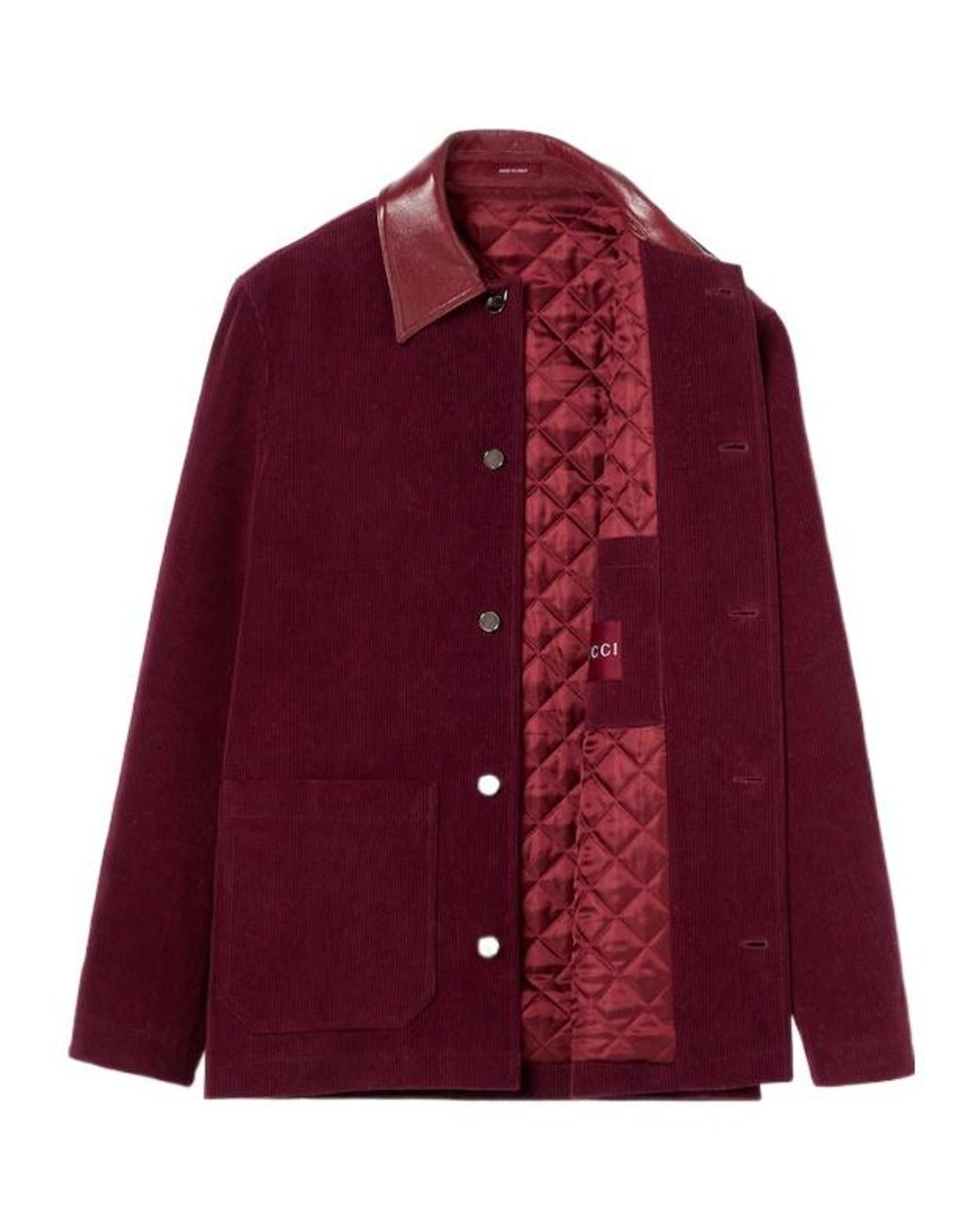Gucci Velvet Corduroy Jacket With Double G in Red for Men | Lyst