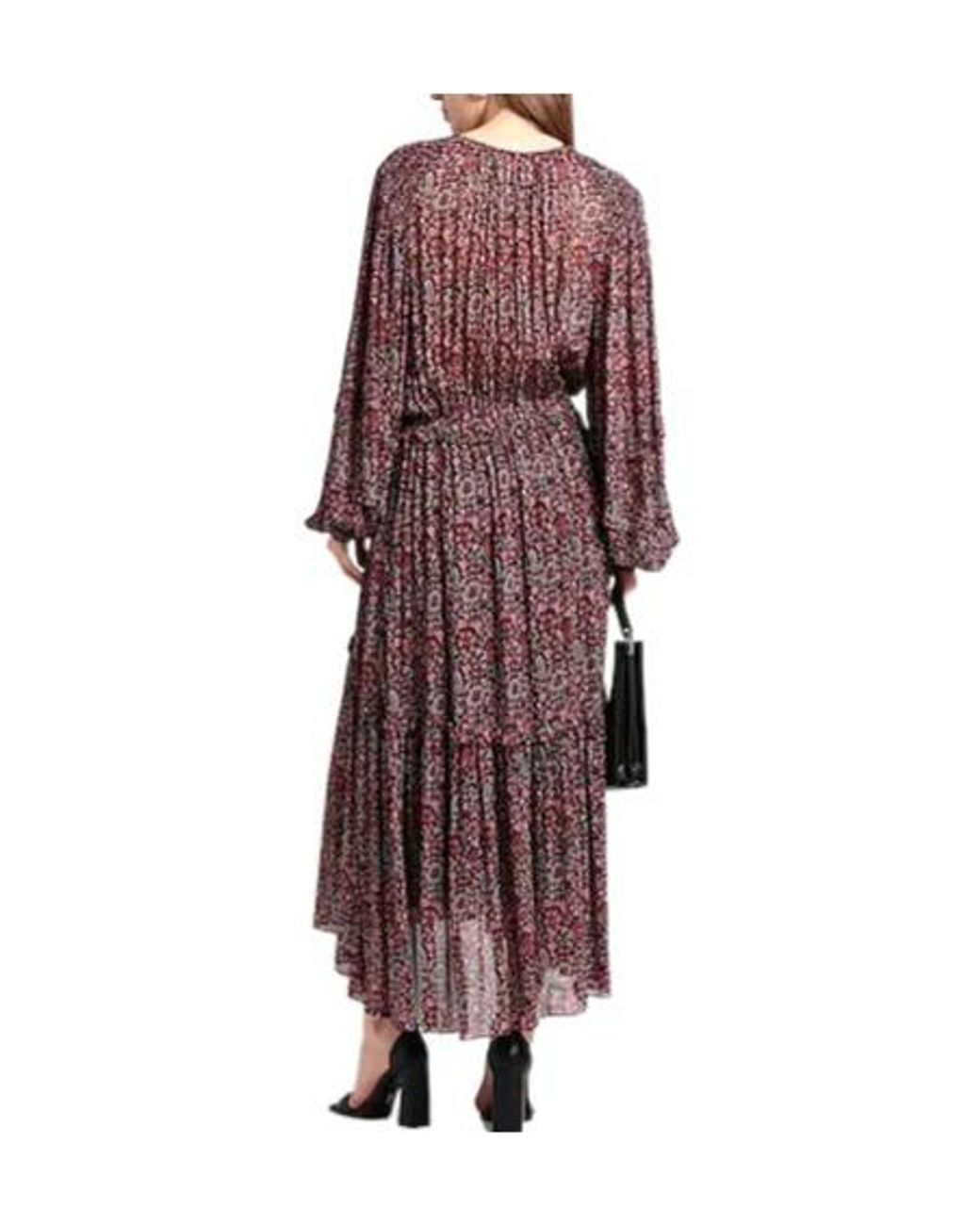 Isabel Marant Purple Floral Print Long-Sleeve Dress