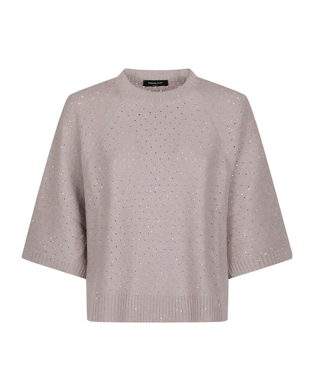 Fabiana Filippi Gray Round Neck Sweater