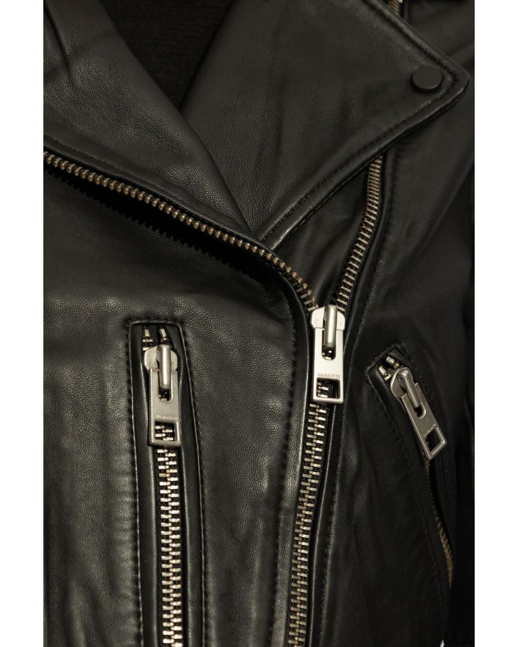 AllSaints Black Leather Jacket Balfern
