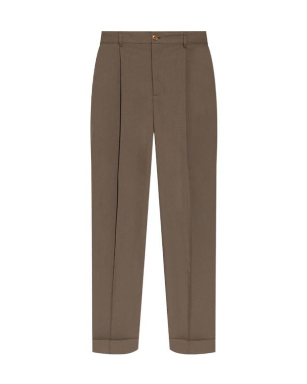 Marni Brown Tropical Pleated Trousers for men