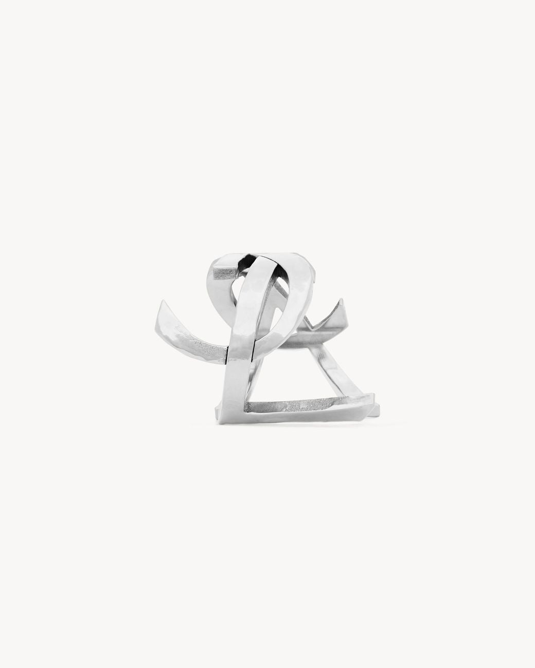 Saint Laurent White Cassandre Cuff