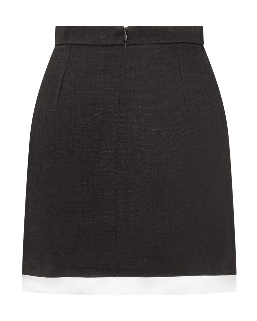 Casablanca Black Curved Cut-Out Detailed Mini Skirt