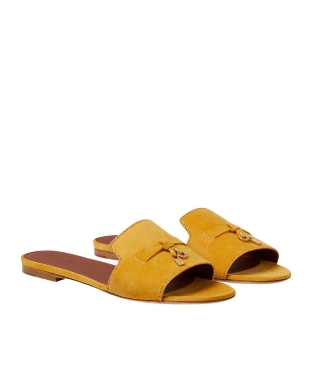 Loro Piana Yellow Round Head Slippers