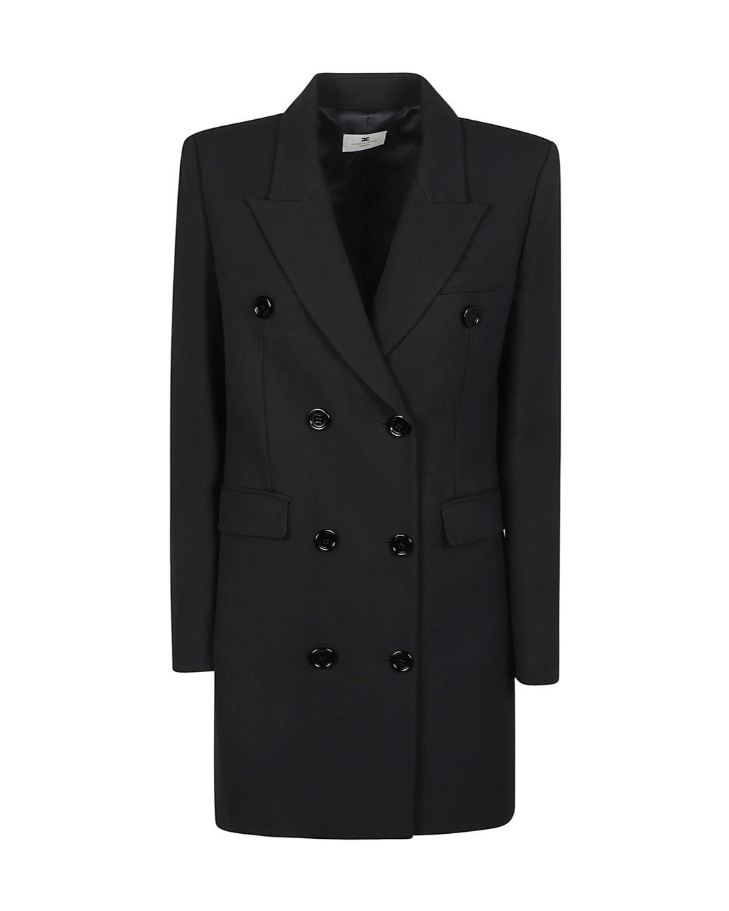 Elisabetta Franchi Black Flowing Gabardine Dress