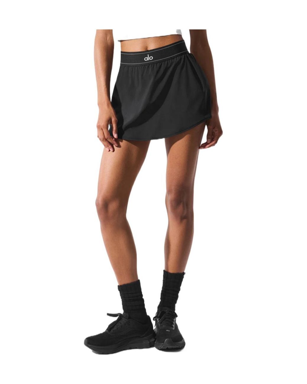 Alo Yoga Black Logo Waist Skirt