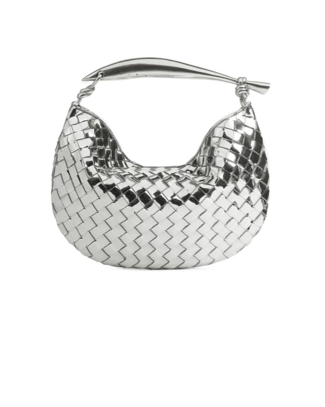 Bottega Veneta Gray Woven Detail Small Handbag