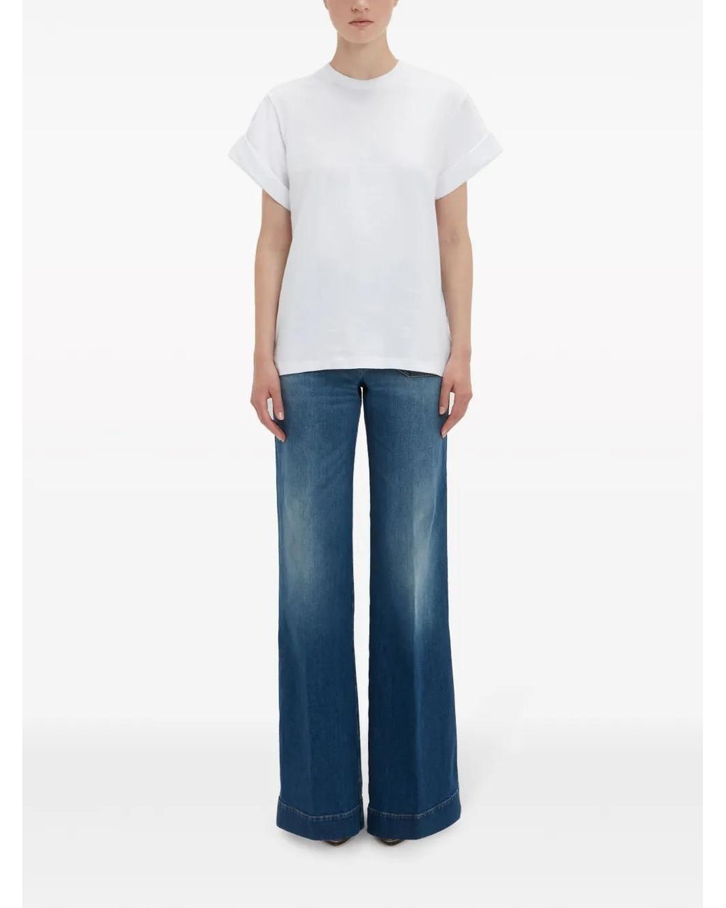 Victoria Beckham White Crew-Neck Organic-Cotton T-Shirt