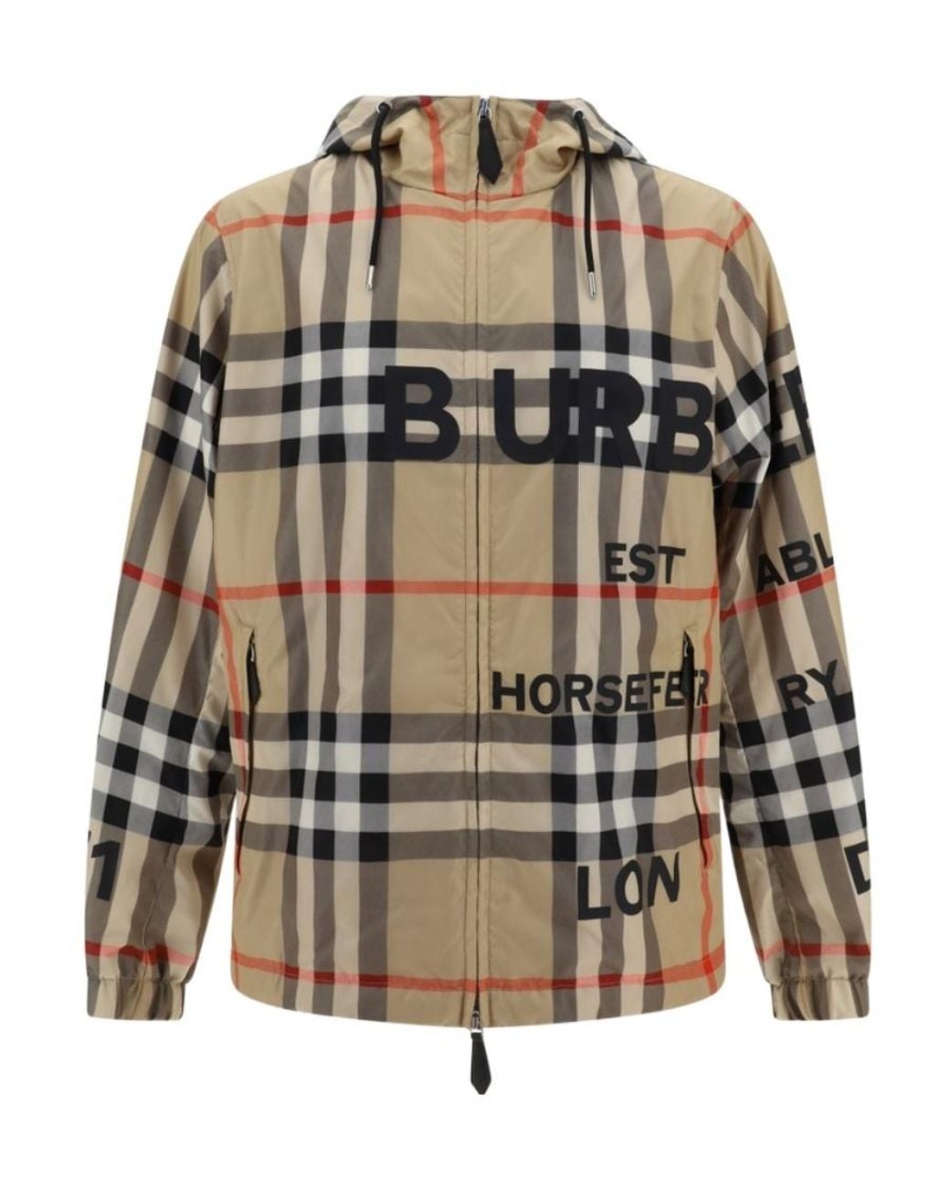 Burberry Multicolor Stanford Checked Hooded Jacket for men