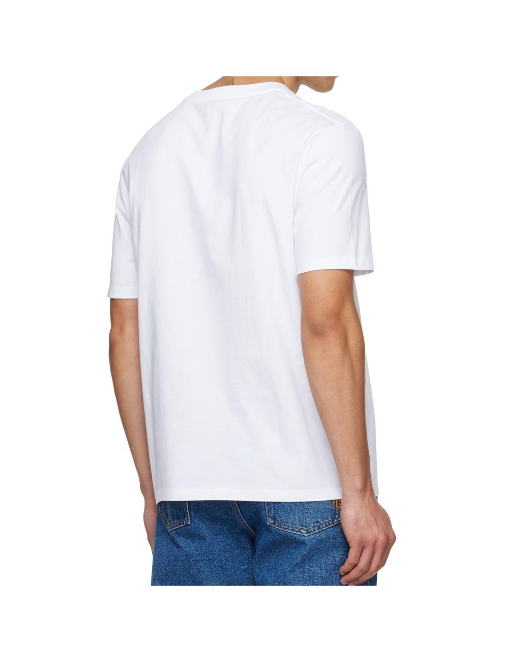 Balmain White Logo Motif Crewneck T-Shirt for men