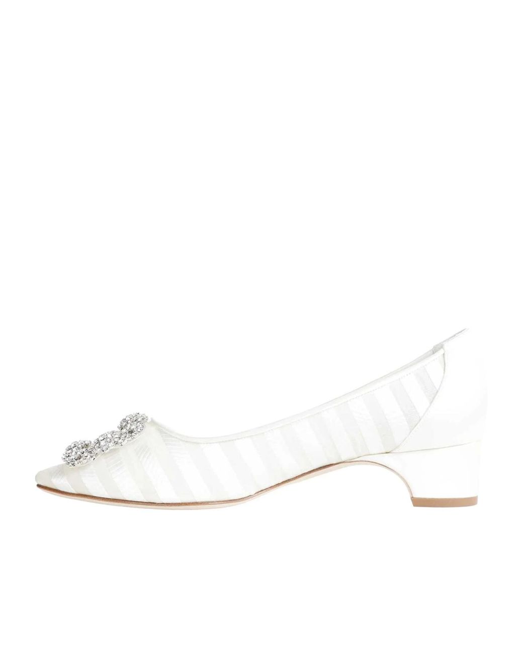 Manolo Blahnik White Pointed-Toe High Heels