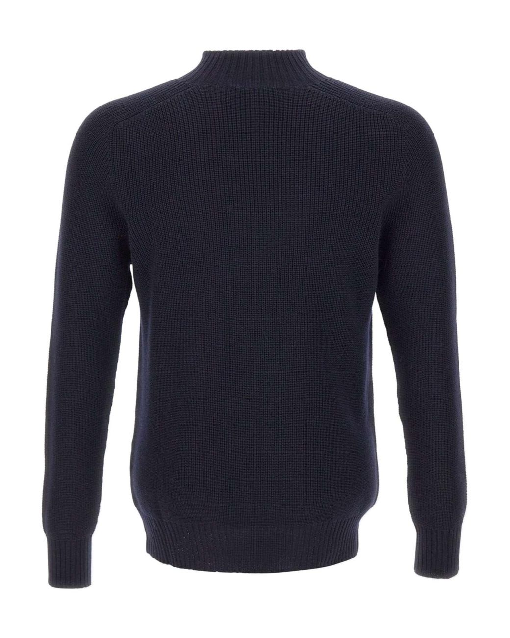 Gran Sasso Blue High Neck Ribbed Jumper for men