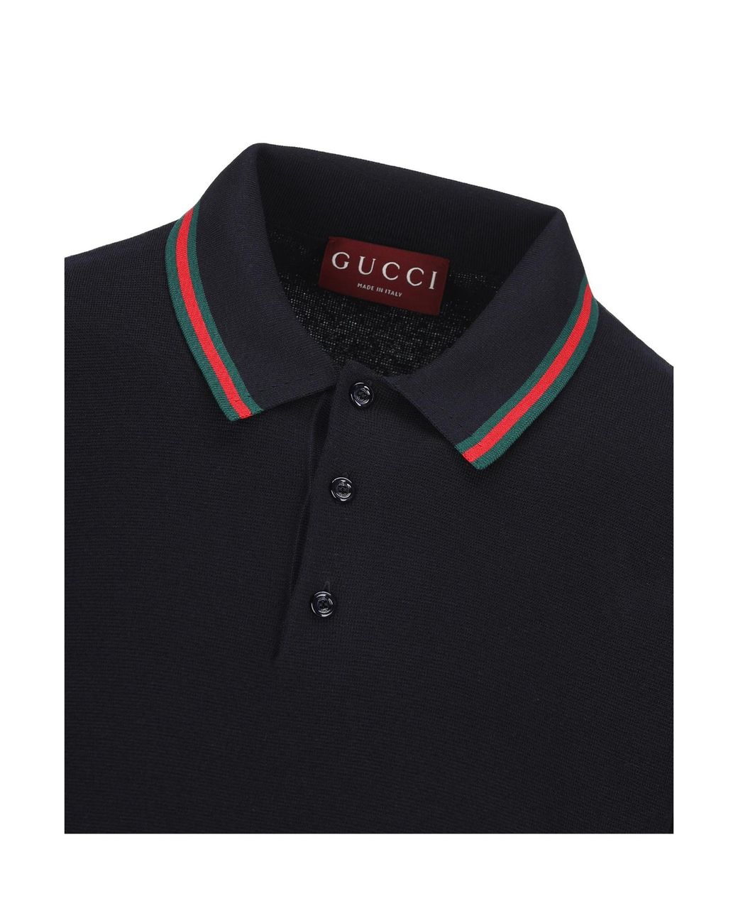 Gucci Black Web Detailed Polo Shirt for men