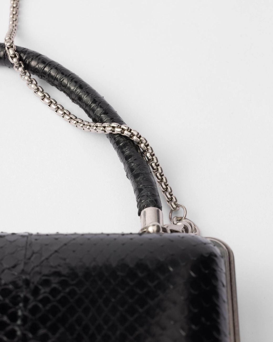 Prada Black Ayers Leather Clutch