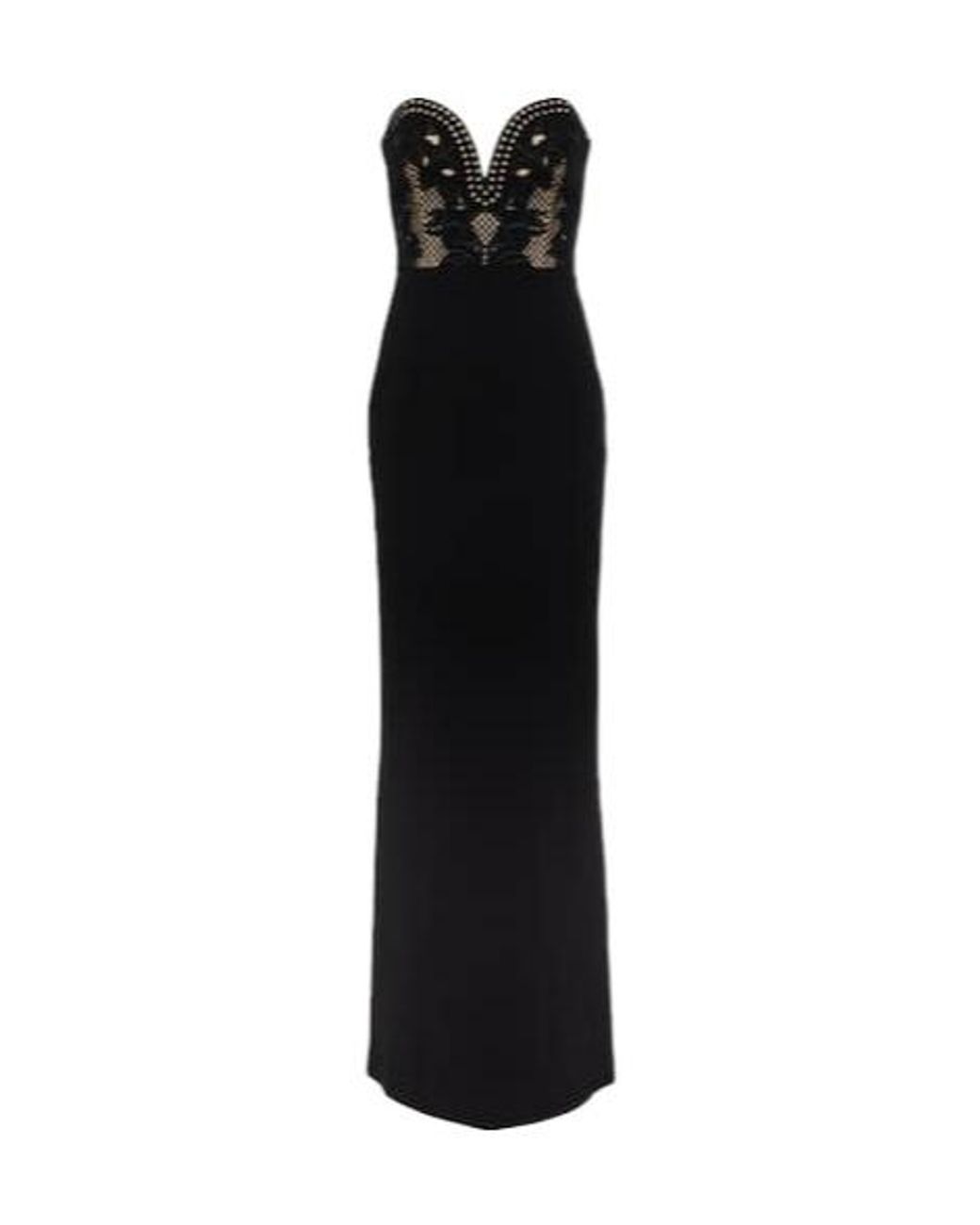 Rebecca Vallance Black Alisa Lace Bustier Gown