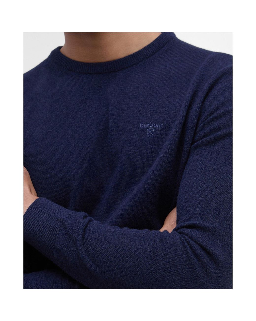 Barbour Blue Crew Neck Knit Sweater for men