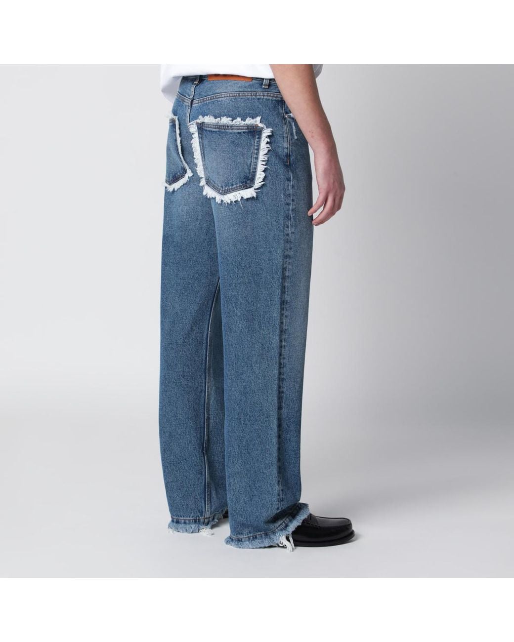 Séfr Blue Frayed Cut Jeans for men