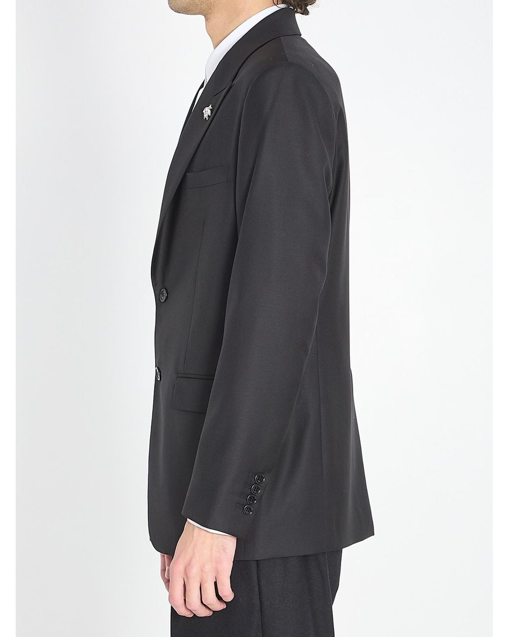 Dior Black Homme Bee Embellished Single-Breasted Jacket for men
