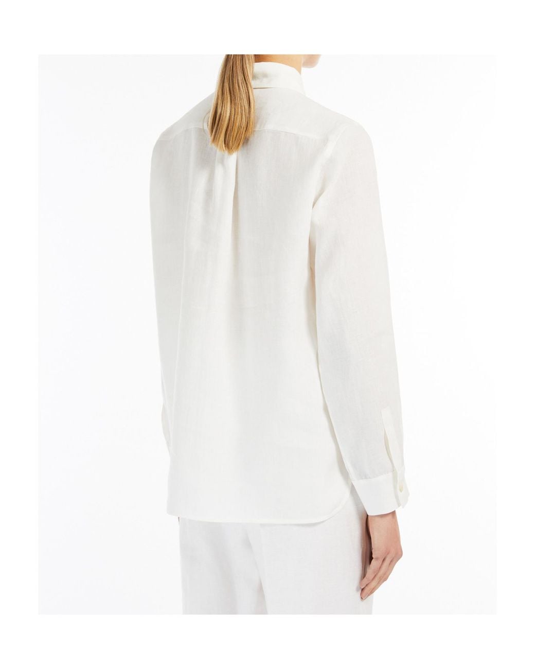 Max Mara White Abisso Logo Embroidered Button-Up Shirt