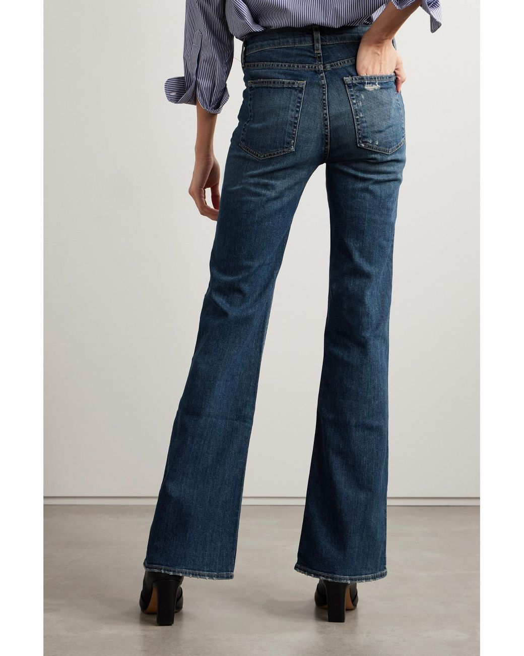Nili Lotan Blue High-Rise Straight-Leg Jeans