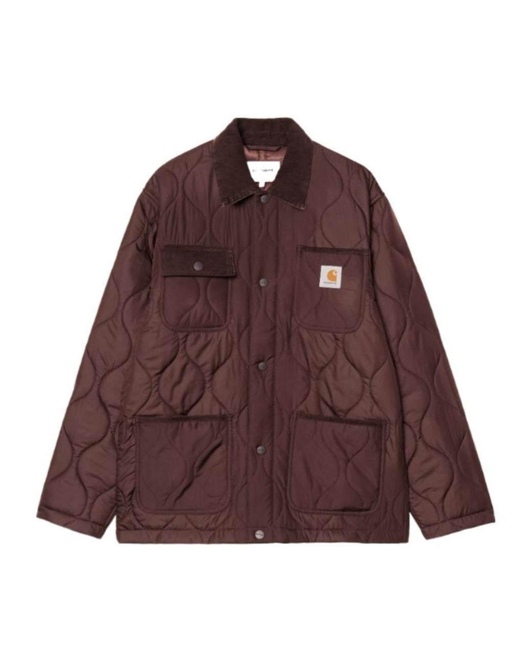 Carhartt Brown Quilted Corduroy-Collar Jacket for men