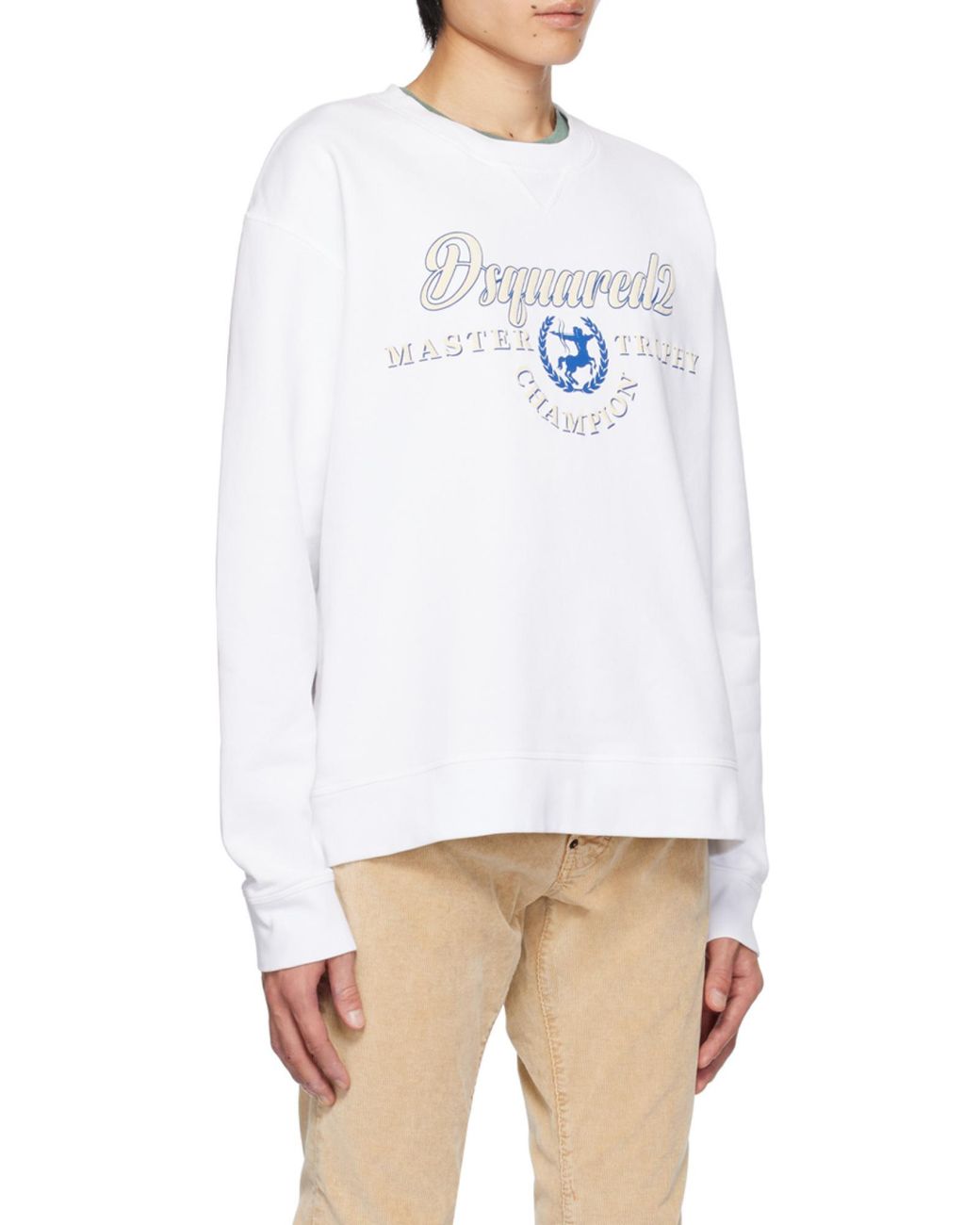 DSquared² White Logo Printed Crewneck Sweatshirt for men