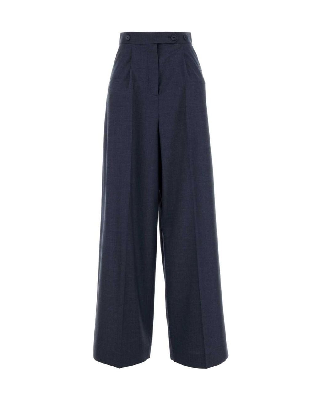 Givenchy Blue Pleated Wide-Leg Pants