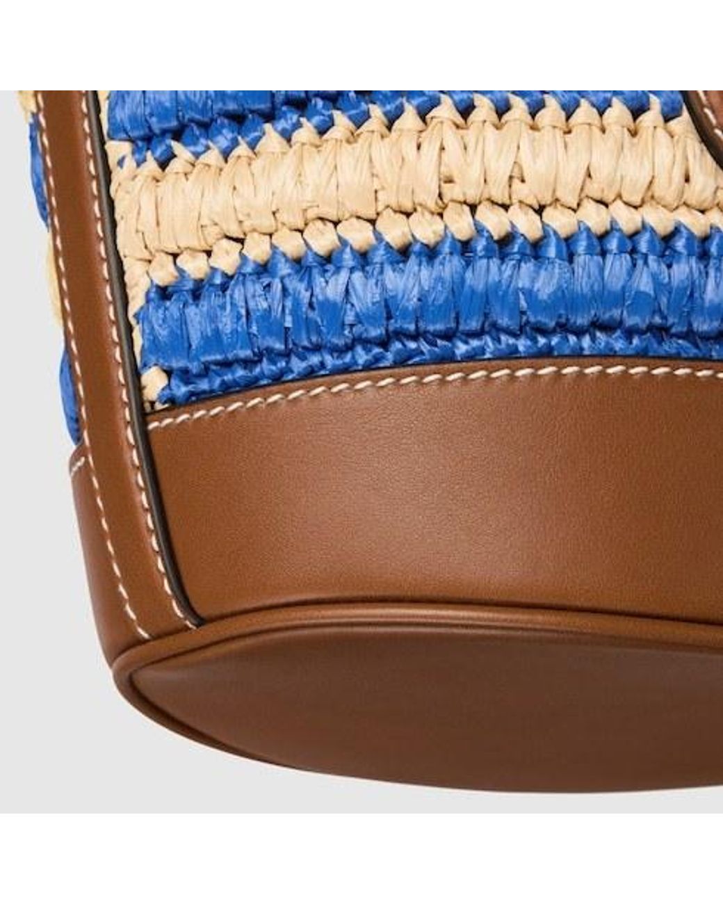 Gucci Blue Woven Mini Bucket Bag