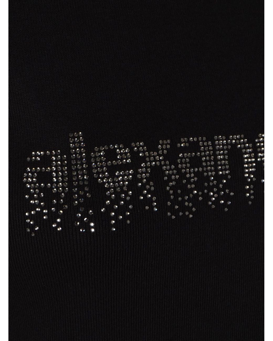 Alexander Wang Black Logo-Embellished Crewneck T-Shirt