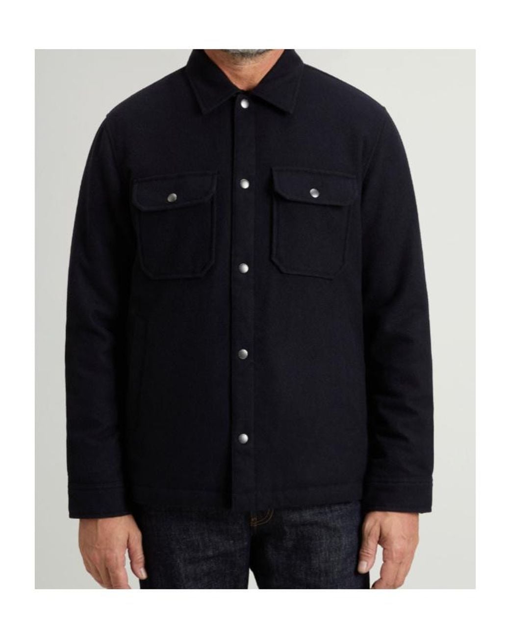 Woolrich Blue Padded Alaskan Overshirt for men