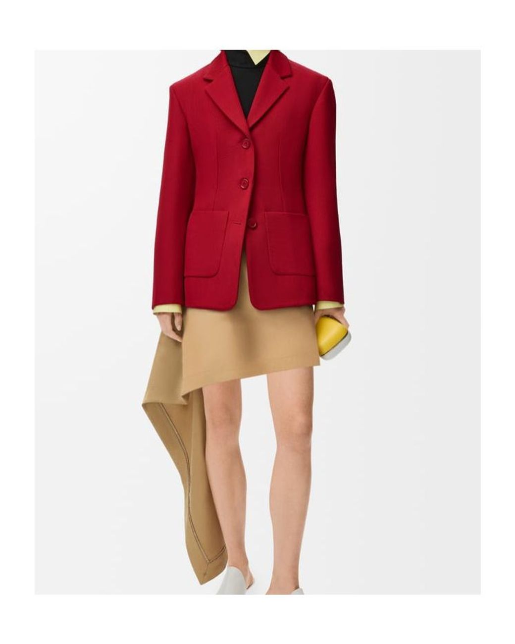 Loewe White Asymmetric Silhouette Skirt