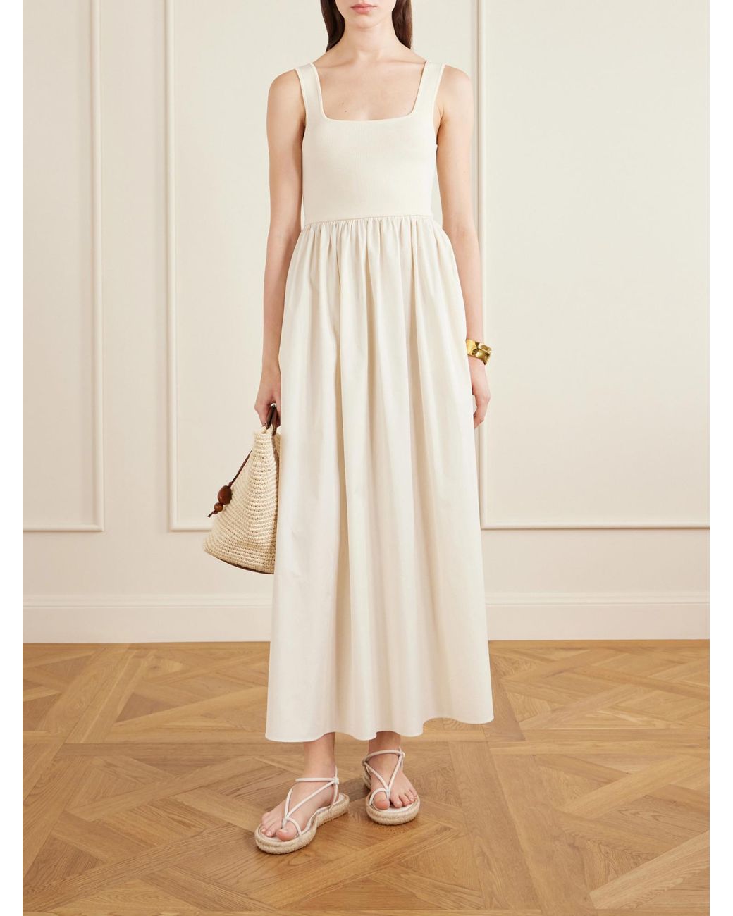 Matteau White Stretch-Knit Maxi Dress
