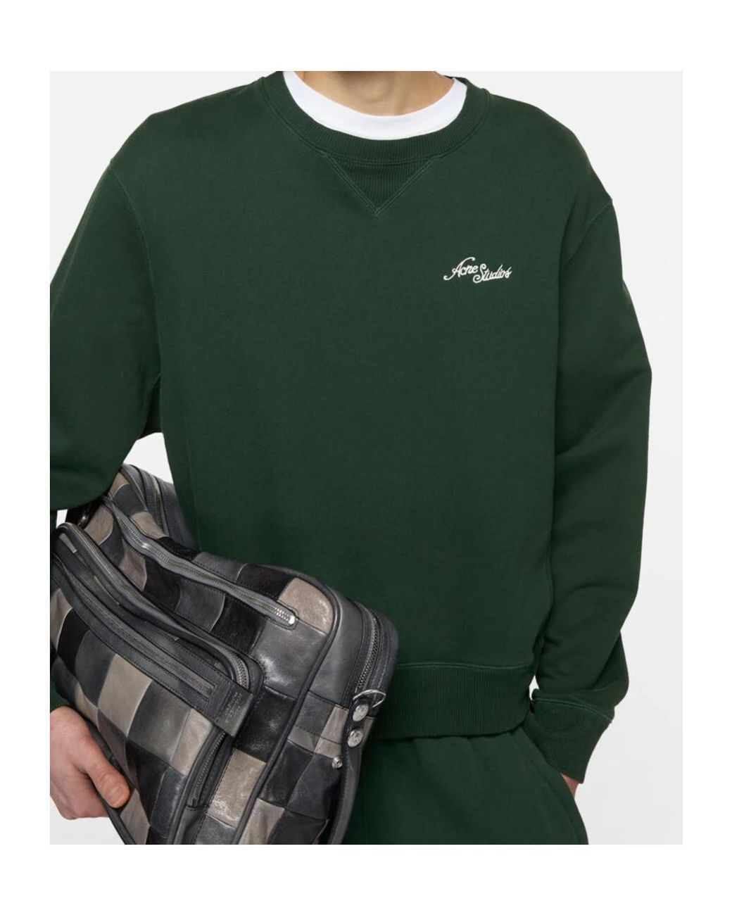 Acne Green Logo Sweatshirt for men