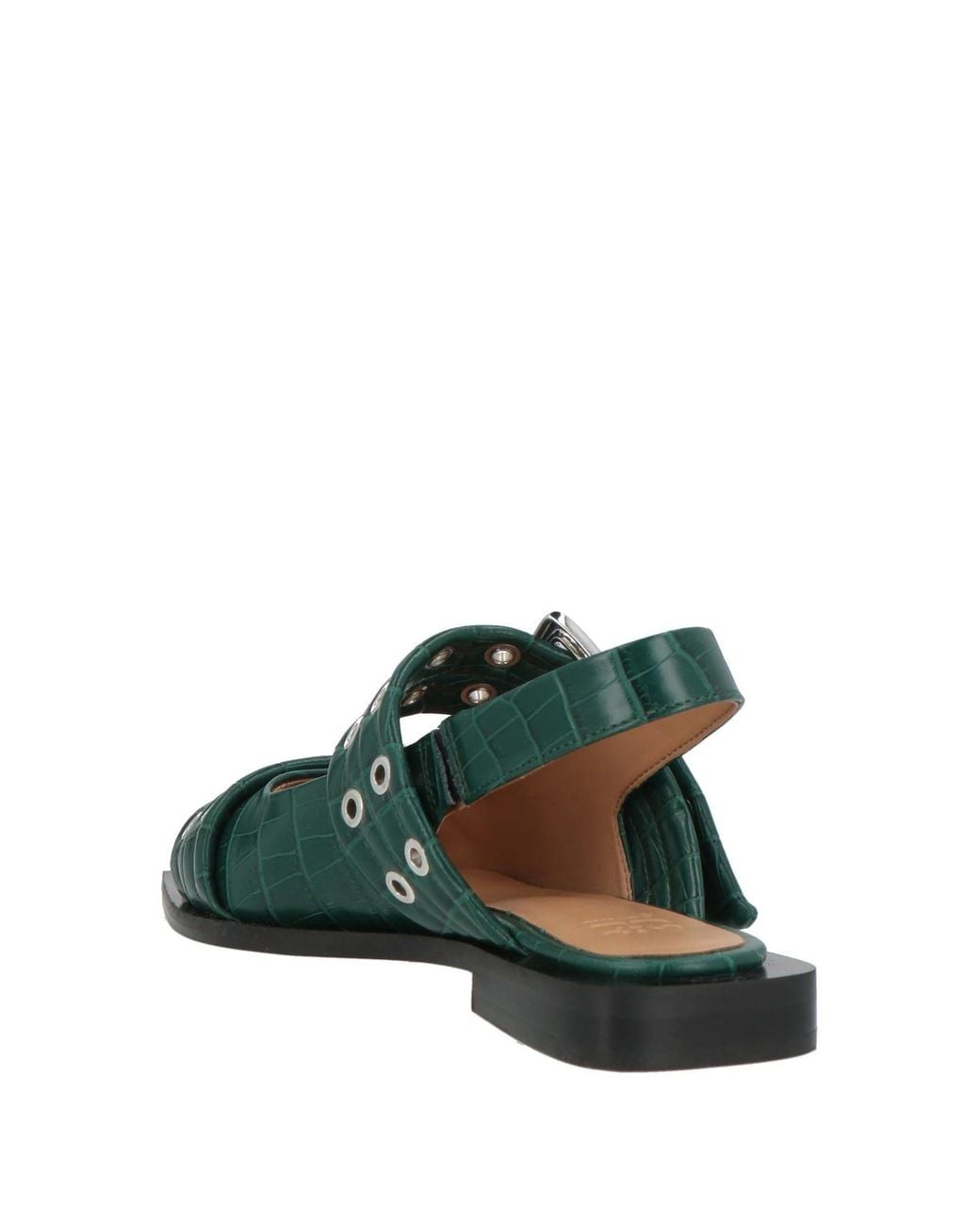 Ganni Green Slingback Ballet Flats
