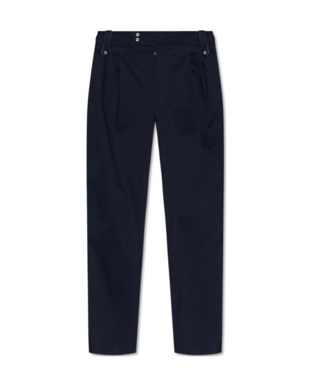 Dolce & Gabbana Blue Pleated Belted Trousers for men