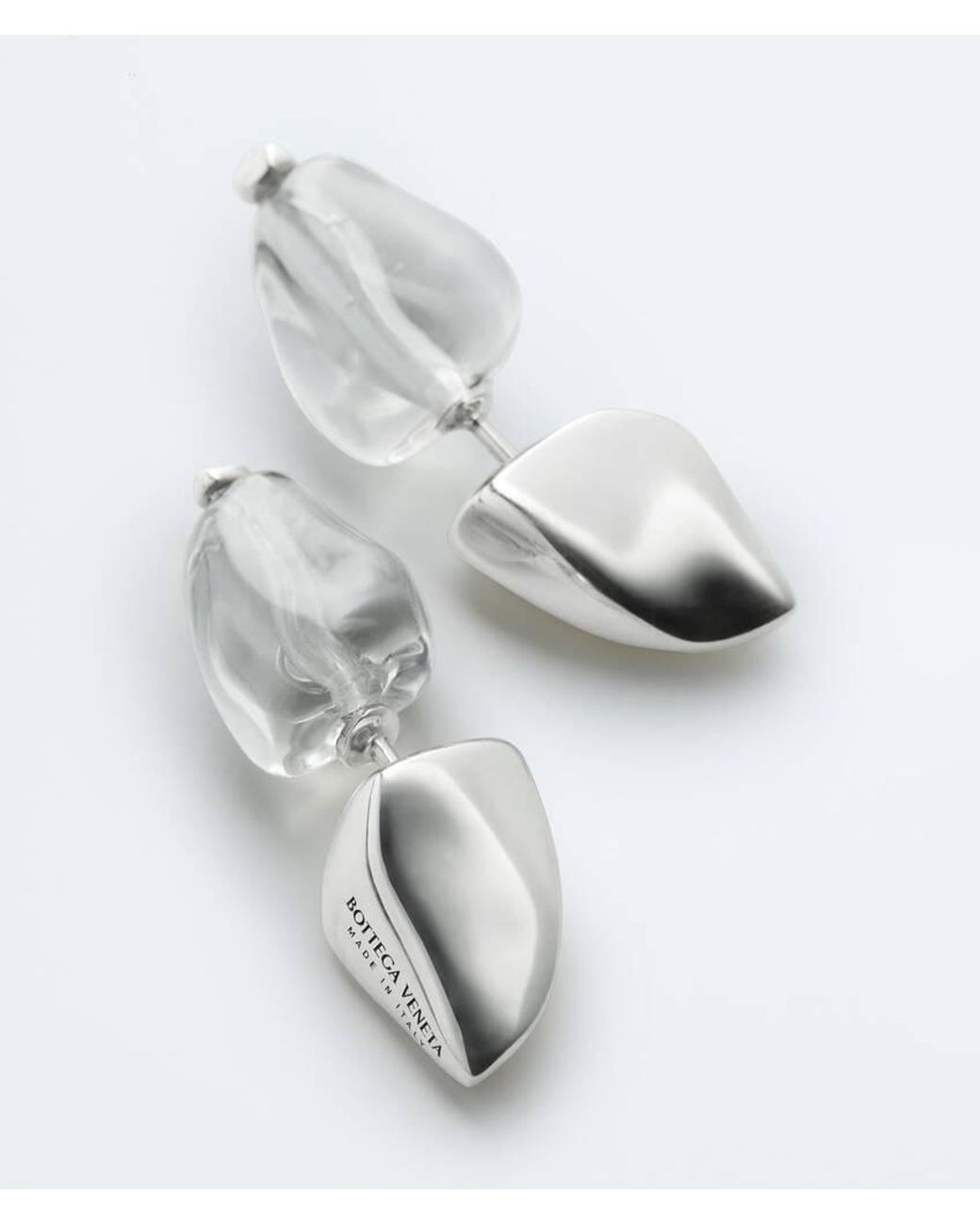Bottega Veneta White Prisma Stud Earrings