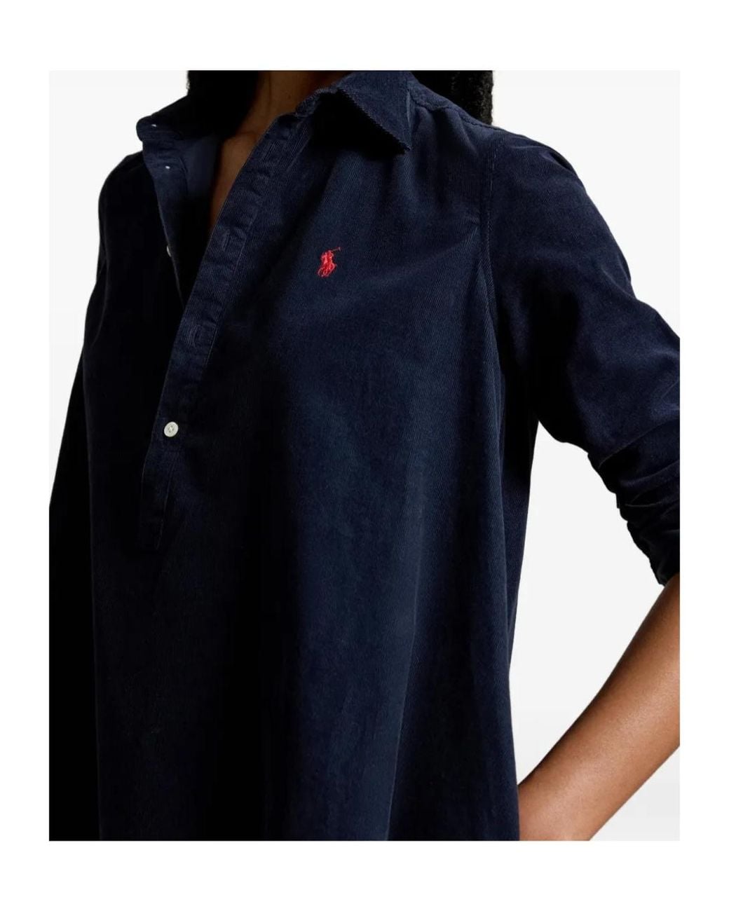 Polo Ralph Lauren Black Corduroy A-Line Shirt Dress