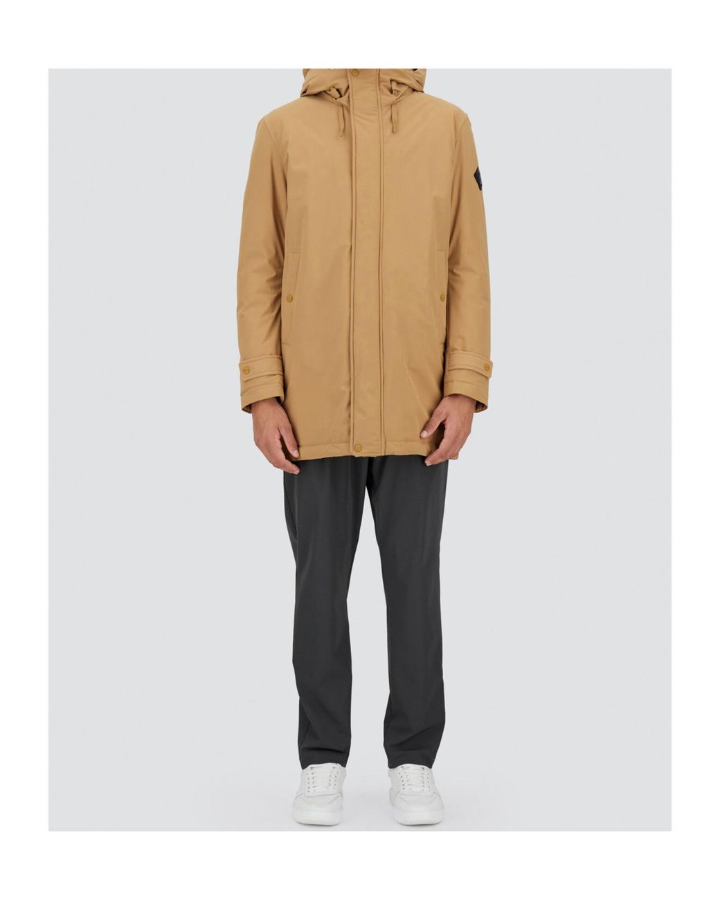 Herno Natural Hooded Zip-Up Down Jacket for men