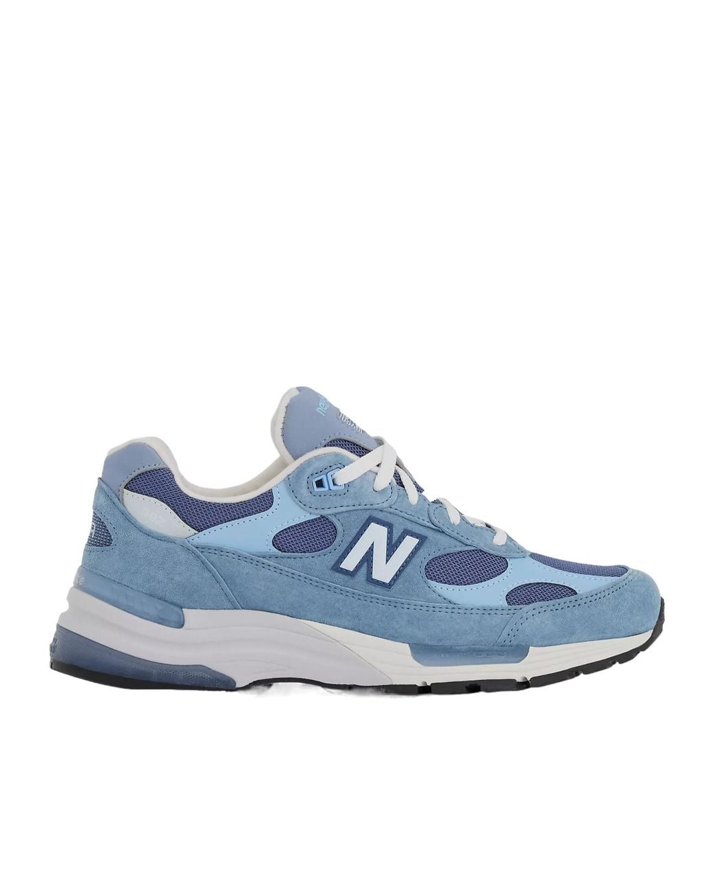 New Balance Blue 992 Logo Patch Lace-Up Sneakers for men