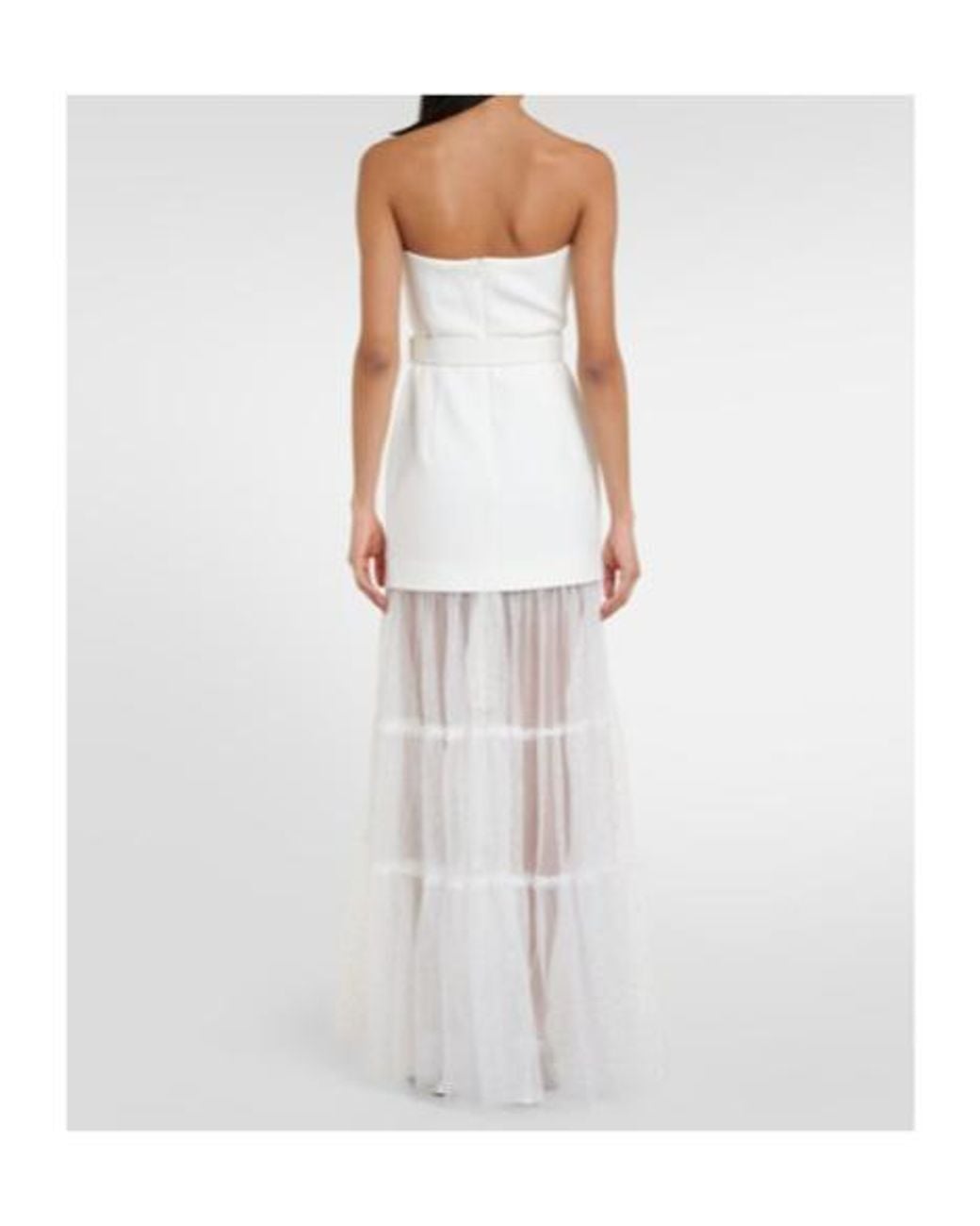 Rebecca Vallance White Mirabella Tulle Crepe Dress