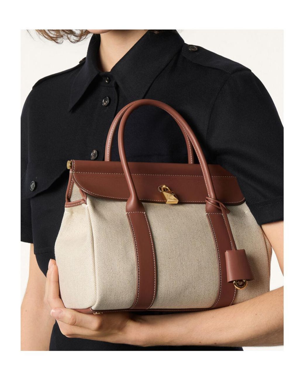 Loro Piana Brown Loom Bag L25 Handbag