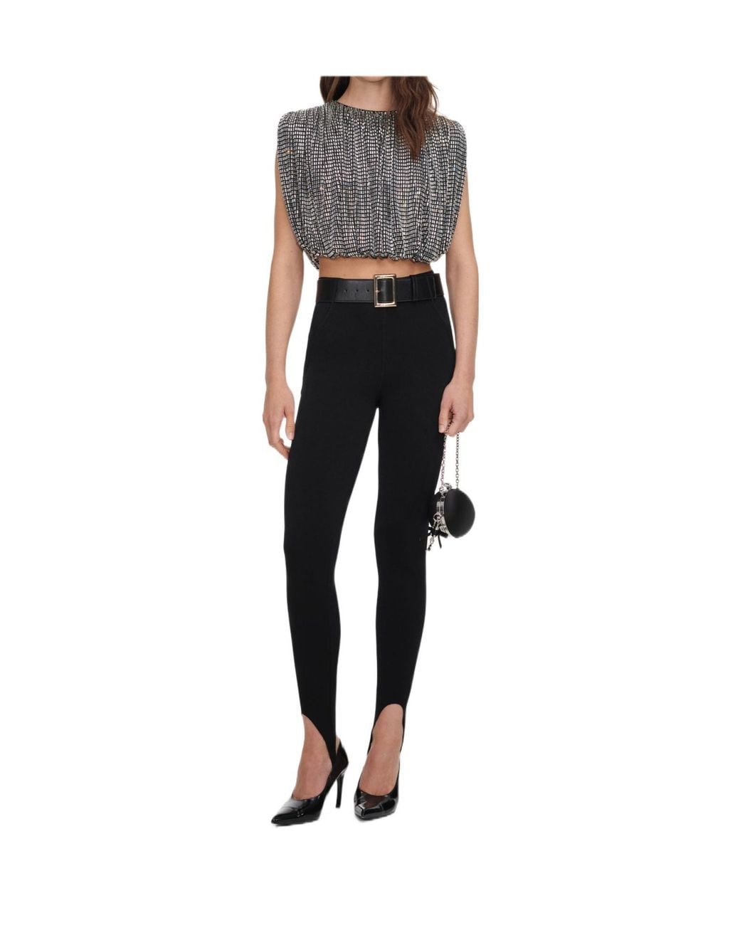 Self-Portrait Black Draped Top
